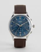 Henry London Knightsbridge Chronograph Leather Watch In Brown - Brown
