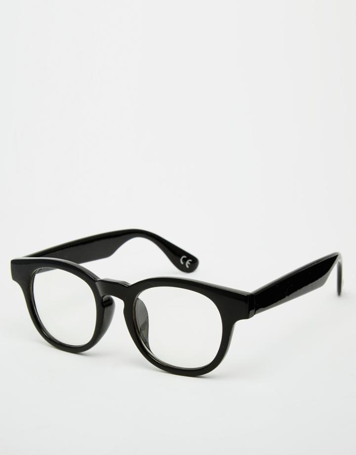 Asos Black Clear Lens Glasses - Black
