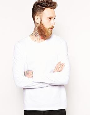Asos Long Sleeve T-shirt With Crew Neck - White