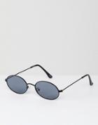 Asos Design Small 90s Oval Fashion Glasses - Black