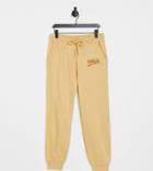 Reclaimed Vintage Inspired Plus Varsity Logo Sweatpants In Tan - Part Of A Set-neutral