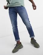 Jack & Jones Intelligence Tim Jeans In Regular Slim Fit Mid Blue
