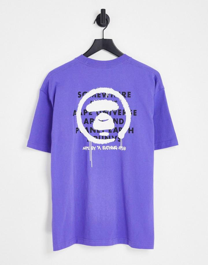 Aape By A Bathing Ape Backprint T-shirt In Purple