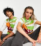 Reclaimed Vintage Inspired Unisex Slim Fit Knitted Vest With Sunrise Print-multi