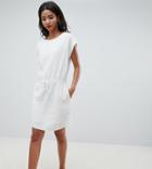 Esprit Drawstring Smock Dress-white