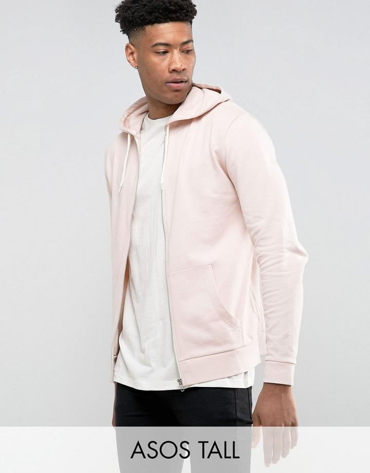 Asos Tall Zip Up Hoodie In Pink - Pink