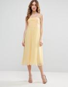 Vila Bandeau Midi Bridesmaid Dress - Yellow