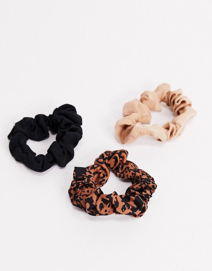 Topshop Hair Scrunchie Multipack X 3 In Mixed Print