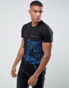 Versace Jeans T-shirt In Black With Embroidered Tiger - Black