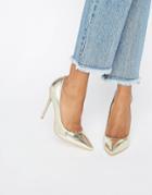 Public Desire Josie Gold Pumps - Black