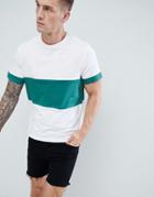 New Look Color Block T-shirt In Green - Green