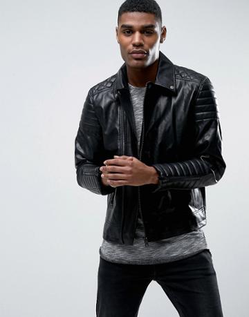 Black Seven Carnaby Biker Jacket - Black