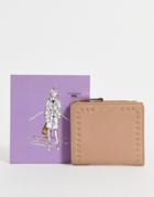 Paul Costelloe Leather Stud Detail Wallet In Tan-brown
