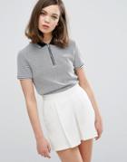 Fred Perry Authentic Texture Zip Neck Collar Shirt - Navy
