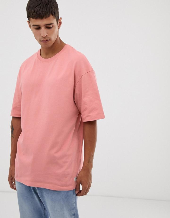 Jack & Jones Originals Drop Shoulder T-shirt In Pink - Pink