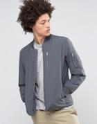 Selected Homme Plus Bomber Jacket With Ma-1 Detail - Gray