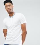 Selected Homme Tall Polo Shirt With Tipping - White
