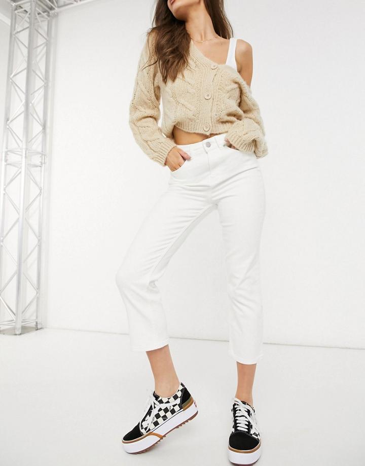 Oasis Edie Straight Leg Jean In Off White