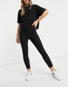 Asos Design High Waist Pants Skinny Fit In Black