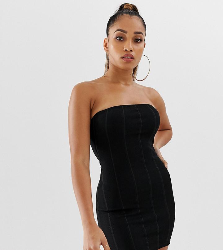 Missguided Petite Exclusive Petite Bandeau Bandage Mini Dress In Black - Black
