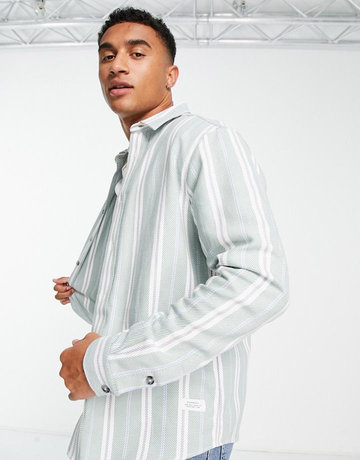 River Island Striped Shirt In Green