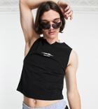 Collusion Tank Top With Notch Detail And Print In Black