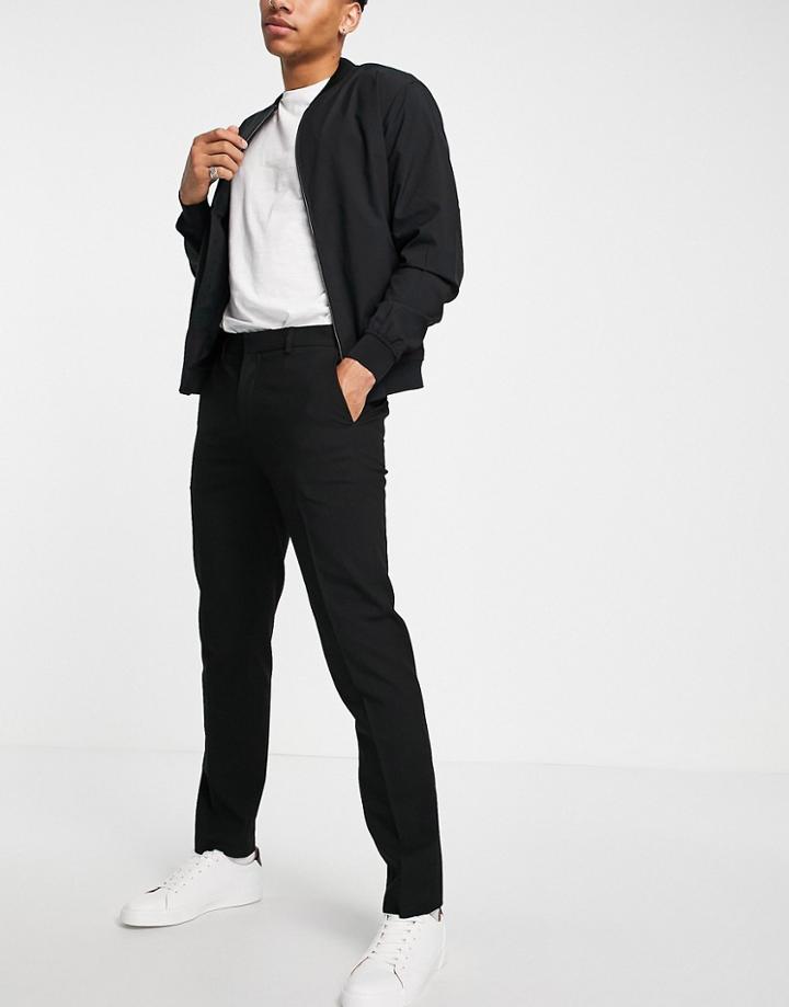 River Island Slim Smart Pant In Black