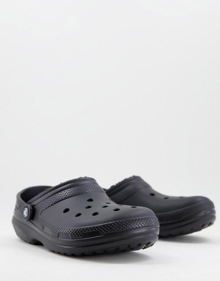 Crocs Classic Faux-fur Lined Clogs In Black