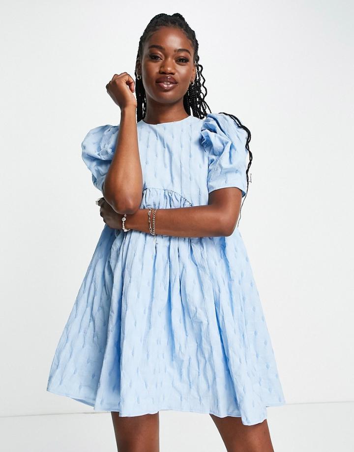 Urban Revivo Smock Mini Dress In Light Blue