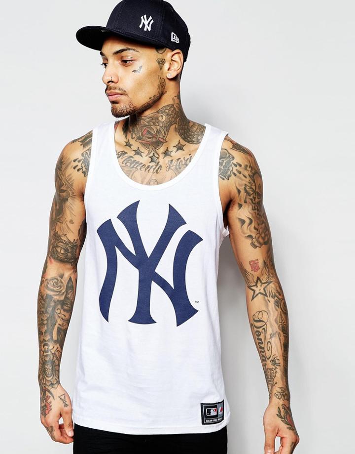 Majestic New York Yankees Fine Jersey Logo Tank - White