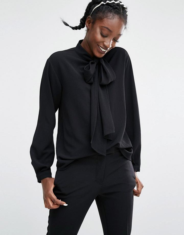 Monki Tie Neck Detail Top - Cream