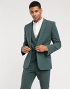 Asos Design Super Skinny Suit Jacket In Forest Green