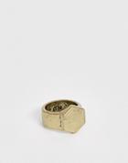 Icon Brand Hexagon Signet Ring In Gold - Gold