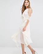 Keepsake Say You Will Cold Shoulder Dress - Cream