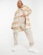 Na-kd Short Coat In Plaid-multi