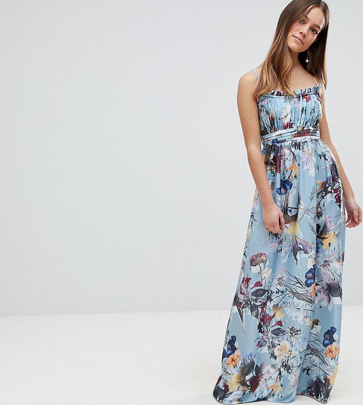 Little Mistress Petite Maxi Dress In Floral Print-multi