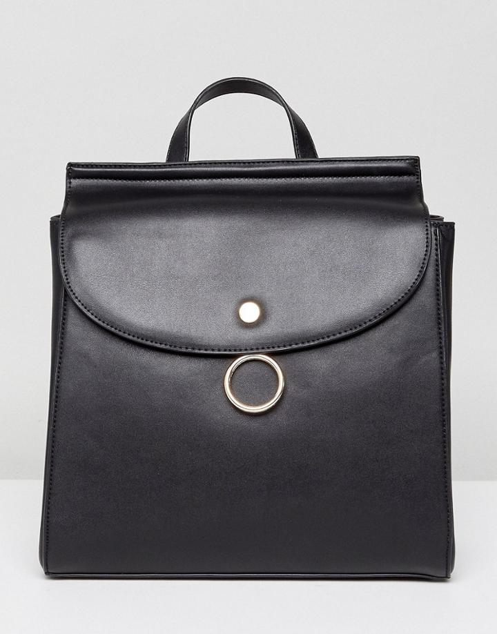 Park Lane Ring Buckle Backpack - Black