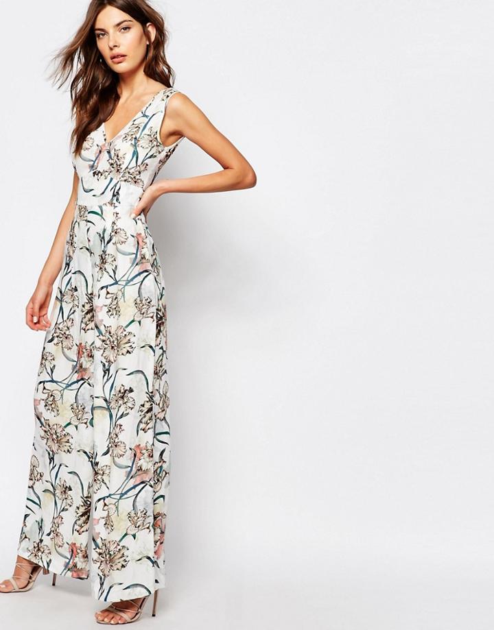 Sisley Floral Print Jumpsuit - 87m Off White