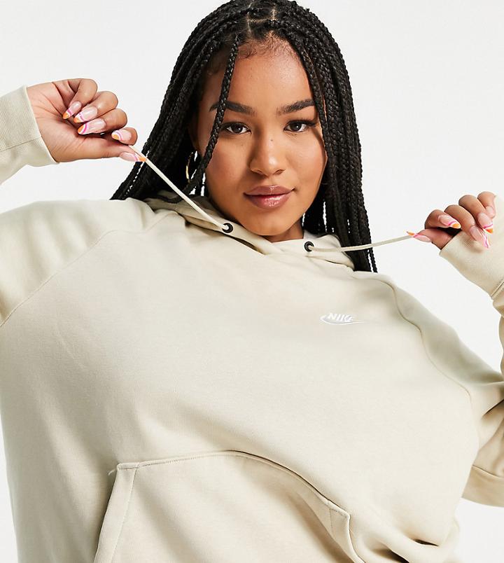 Nike Plus Essentials Hoodie In Stone-neutral