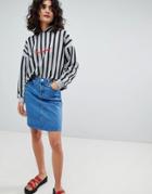 Uncivilised Denim Mini Skirt - Blue