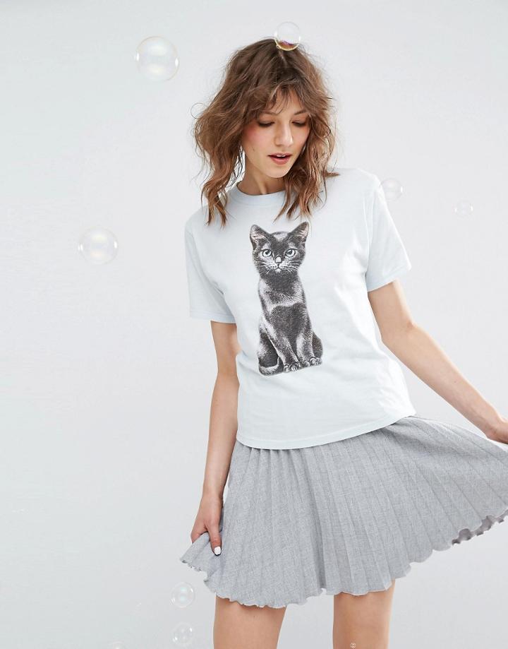 Paul & Joe Sister T-shirt With Cat Motif - Sky Blue 32