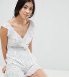 Miss Selfridge Petite Polka Dot Spot Romper-multi