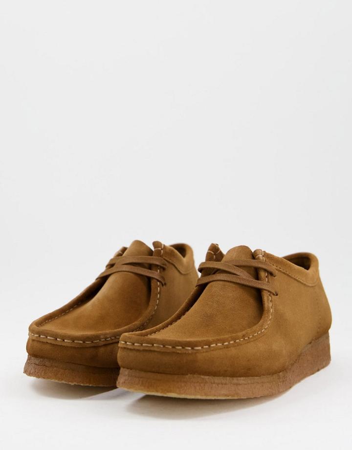Clarks Originals Wallabee Shoes In Tan Suede-brown