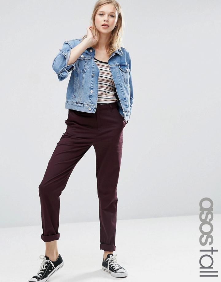 Asos Tall Chino Pant - Dark Berry