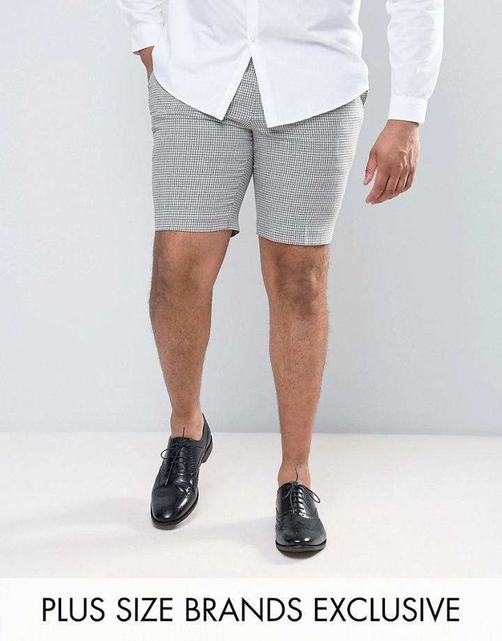Heart & Dagger Plus Smart Shorts In Summer Dogstooth - Gray