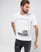 Love Moschino T-shirt In White With Box Logo - White