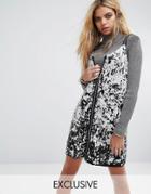 Mad But Magic Cami Dress With Zip Back And Straps - Multi