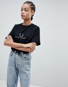 Fred Perry Wreath T-shirt With Multi Colored Logo - Black