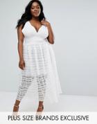 Truly You Lace Midi Skater Dress - White