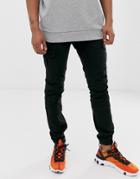 Voi Jeans Cuffed Cargo Pants In Tapered Fit-black